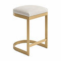 Barhocker Stahlrahmen Polstersitz Beige 65 cm