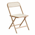 Klappstuhl aus Massivholz und Rattan Beige