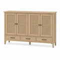 Sideboard aus Eichenholz und Rattan mit 4 T¨¹ren und 3 Schubladen 150x40x90 cm