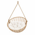 H?ngesessel Rattan Beige mit Kissen
