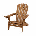 Holz Gartenstuhl Braun mit Getr?nkehalter