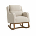 Stoff-Schaukelstuhl mit Holzrahmen Beige
