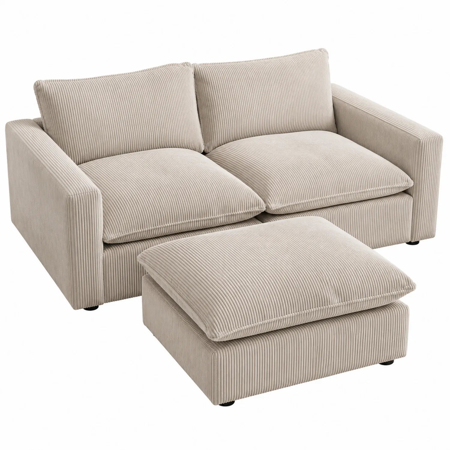 2-Sitzer Sofa Set Cord Beige