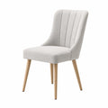 Stuhl Stoff Beige mit Holzbeinen