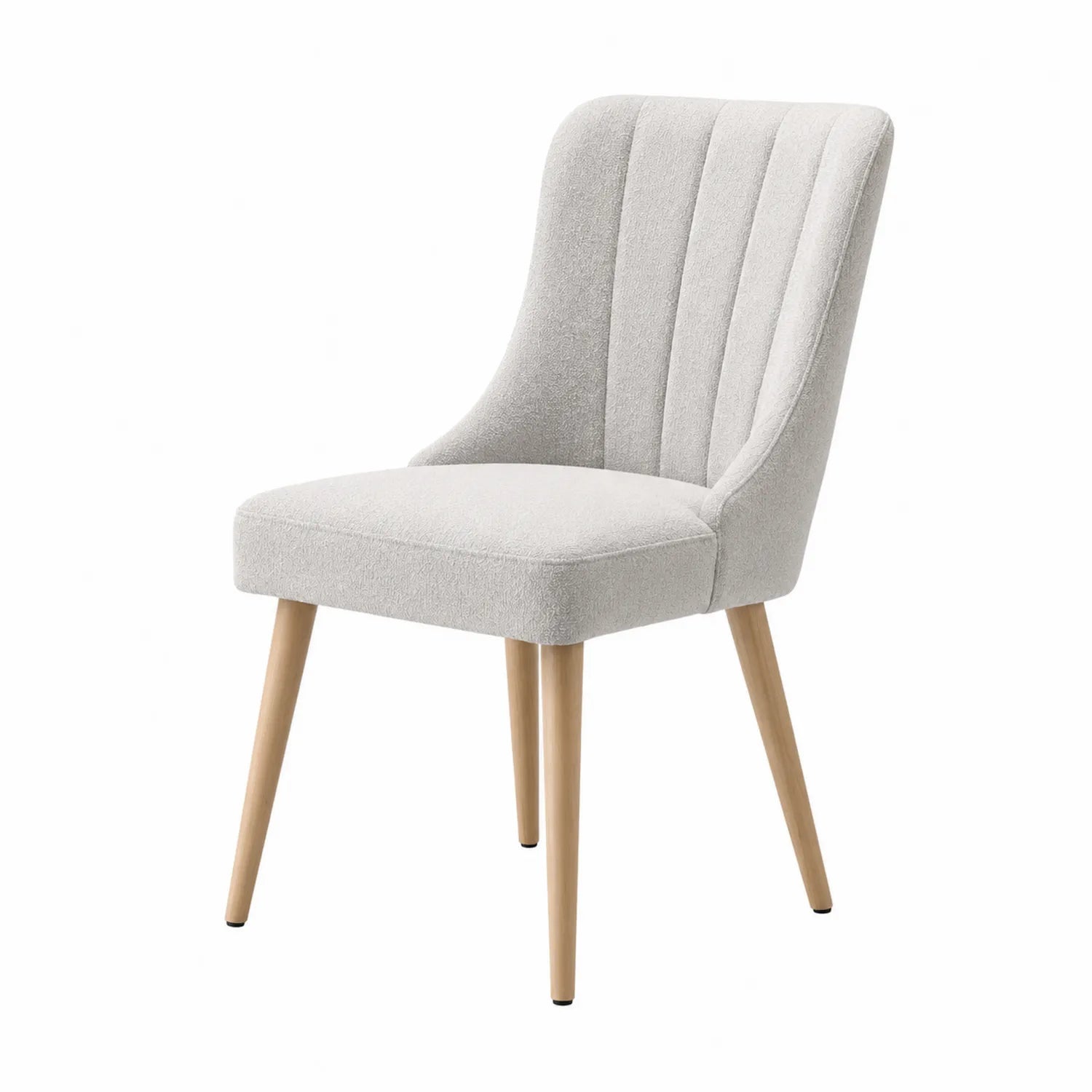 Stuhl Stoff Beige mit Holzbeinen