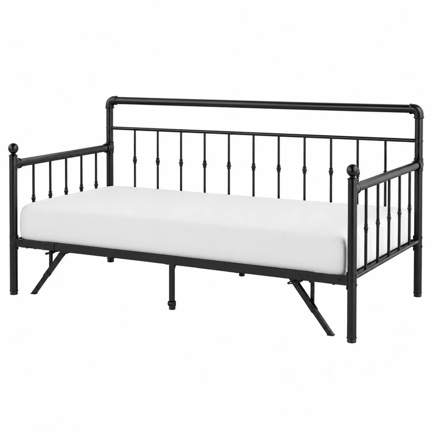 Metall-Tagesbett Schwarz 90x200 cm