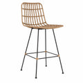 Barhocker Rattan Sitz Metallbeine