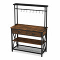 K¨¹chenregal aus MDF und Stahl, Braun/Schwarz, 90x40x150 cm