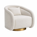 Boucl¨¦-Drehsessel aus Stoff Creme