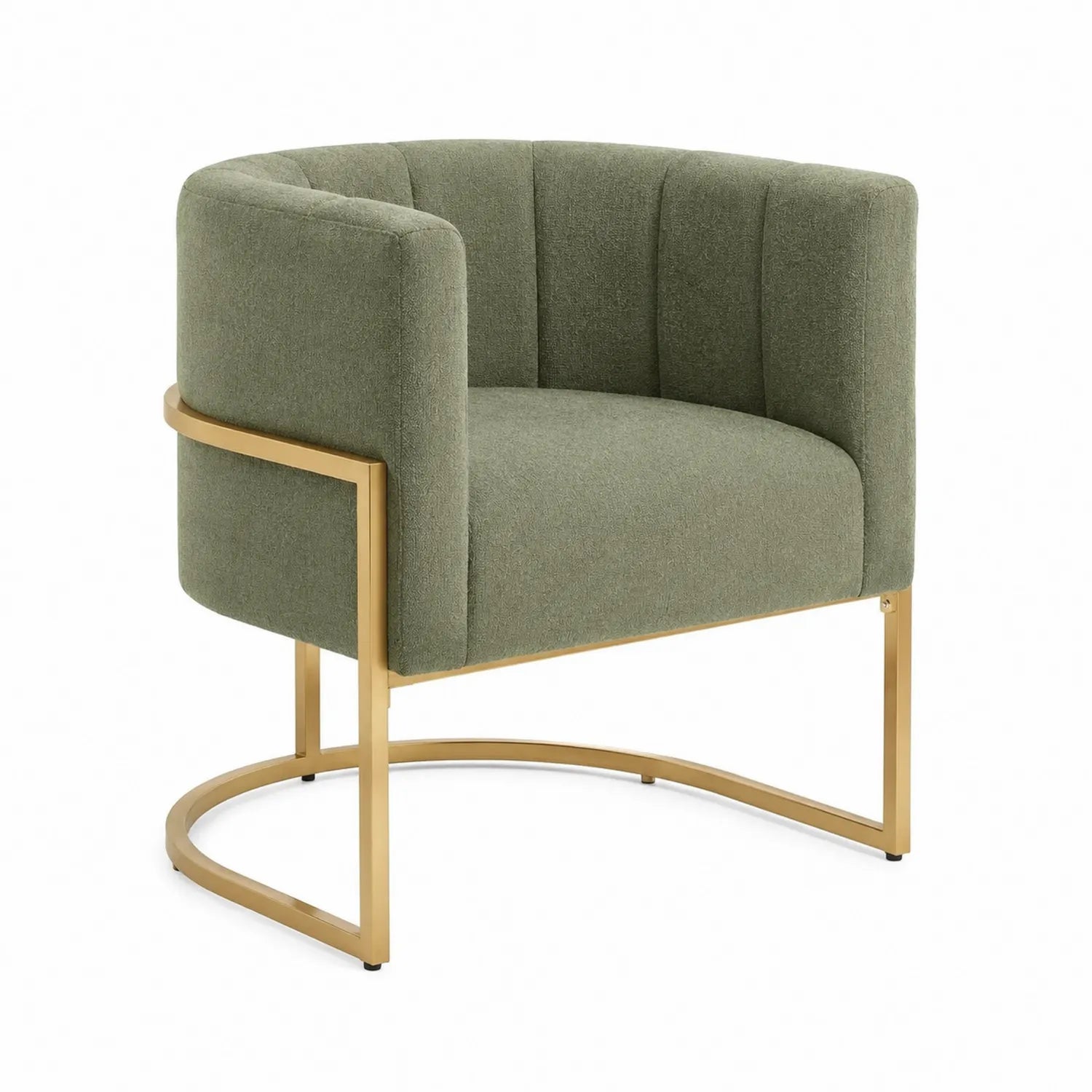 Sessel aus Metall mit Stoffbezug in Olivgr¨¹n, H?he 75 cm