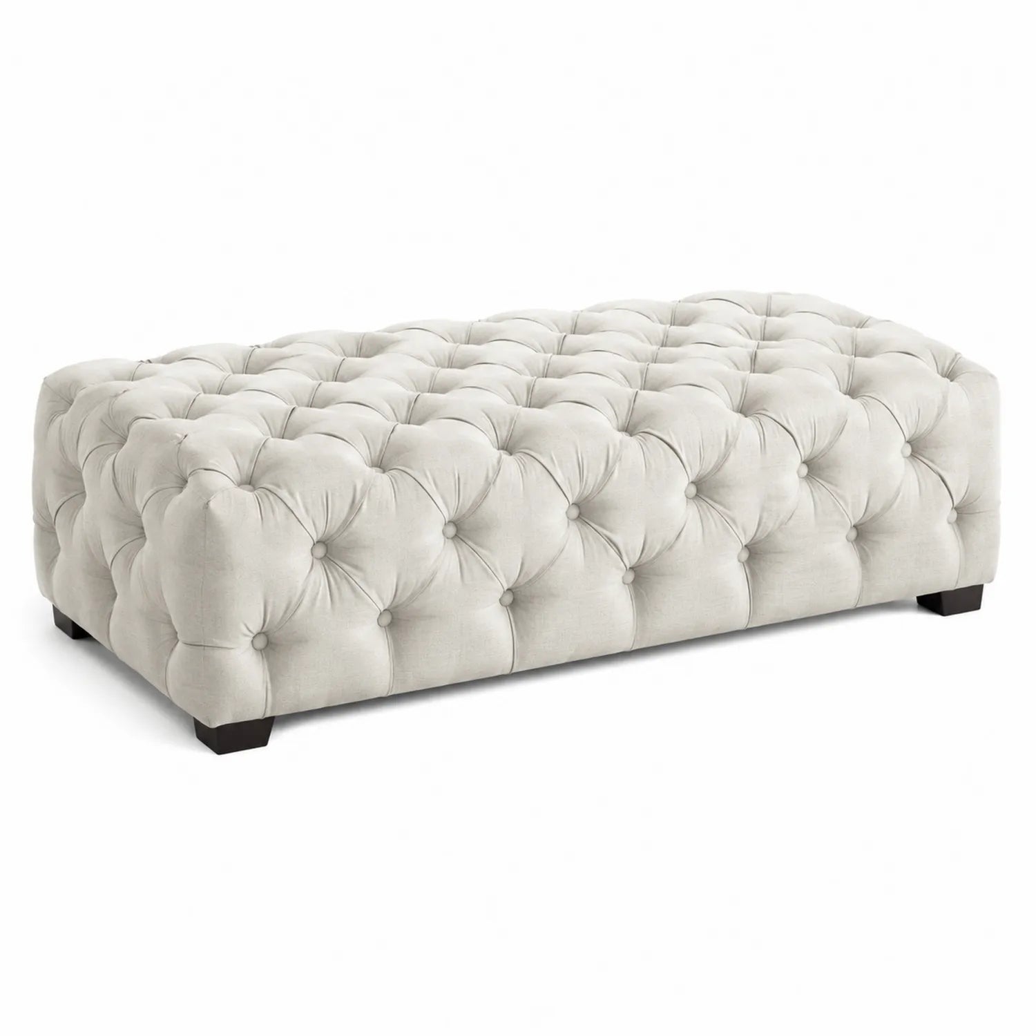 Rechteckige Polsterbank Stoff Beige 120x60x40 cm