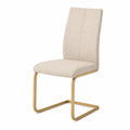 Esszimmerstuhl aus Stoff Beige mit Stahlrahmen