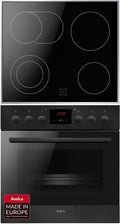 Amica EHC 12921 Einbauherd, 60 cm, 65 L, Schwarz, Glas