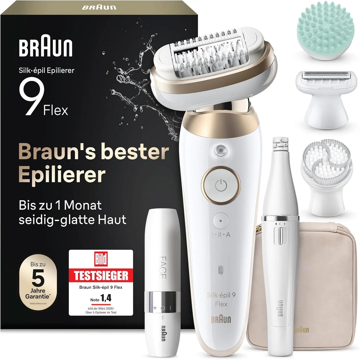 Braun Haarentfernungsgerät, Gesichtsrasierer, Epilierer, IP65, 3D-Optik, für Eine Einfache Haarentfernung