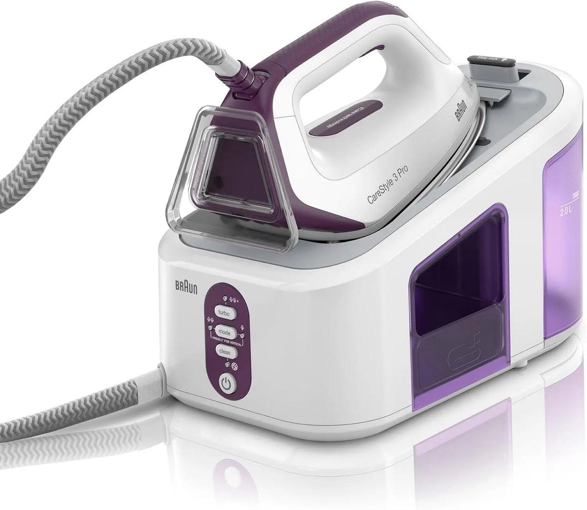 Braun IS 3155 FreeGlide-3D Dampfbügelstation, Dampfbügeleisen, elektrisches Bügeleisen, 2 L, 2400 W, 6,5 bar, 430 g, großer Wassertank, 3D-Optik
