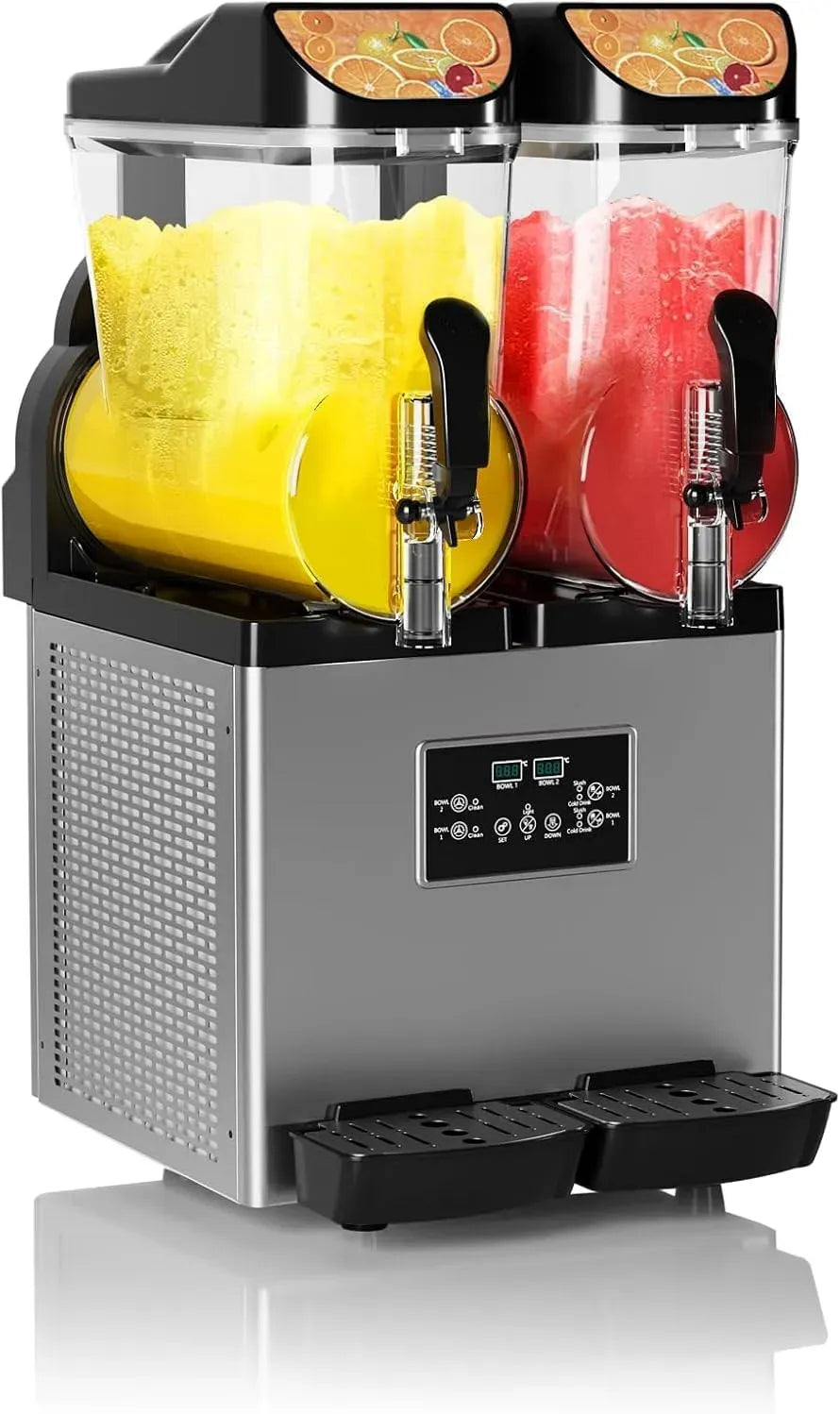 30L/8Gal Slush-EIS-Maschine, Margarita-Maker, Slush-Eisbereiter, 30 L, leise, Edelstahl, Schwarz, für Gefrorene Getränke