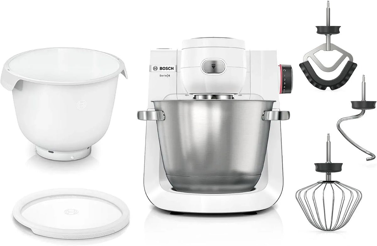 Bosch Serie 6 MUMS6EW18 Geschirrspüler, 5,5 L, Spülmaschine, Edelstahl, Weiß, 7 Stufen, 2 Schüsseln 5,5 l