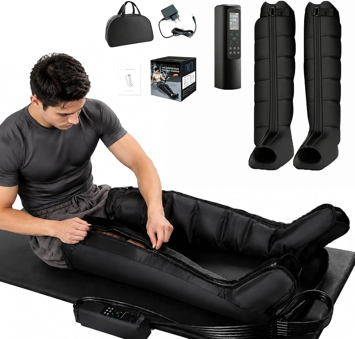 60-270mmHg Beinmassagegerät, Pressotherapiegerät für Beine, für Zuhause