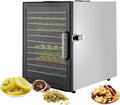 Dörrautomat, Dörrgerät, Lebensmitteltrockner, 800 W, 30 bis 80 °C, Timer, 2 Temperaturzonen, Edelstahl, für Gemüse Obst Fleisch