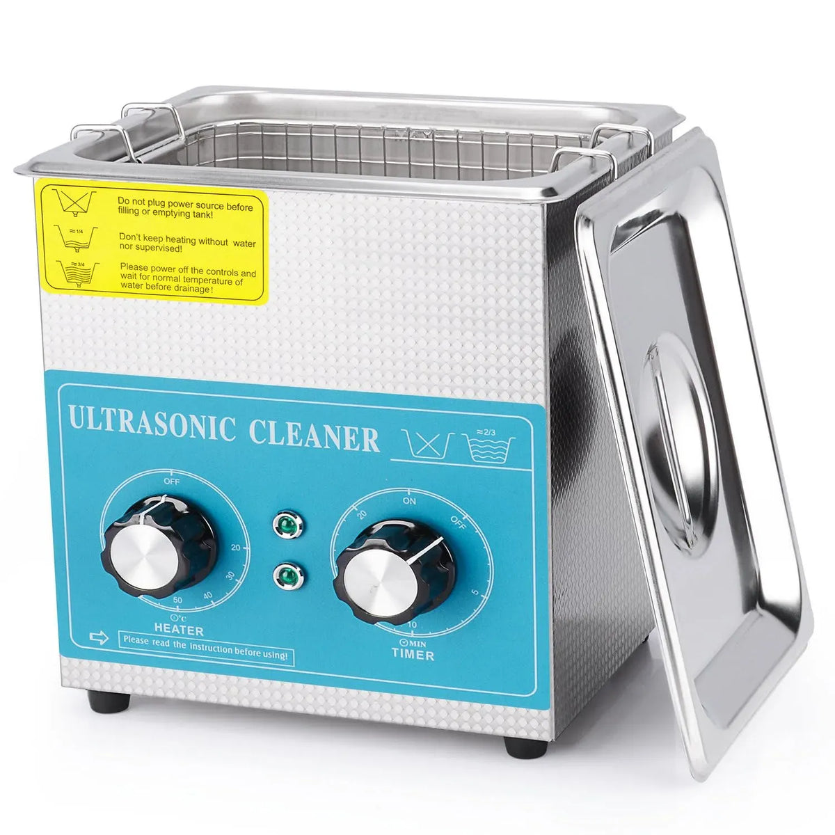 40kHz Ultraschallreiniger, Zeitschaltuhr, Heizung, Ultraschallreinigungsgerät, 2 L, 220 V, Edelstahl, Wärmefunktion