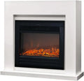 Elektrokamin, Einbaukamin, Dekokamin, Heizung, elektrischer Kamin, 1500 W, Wärmefunktion, Weiß, Holz