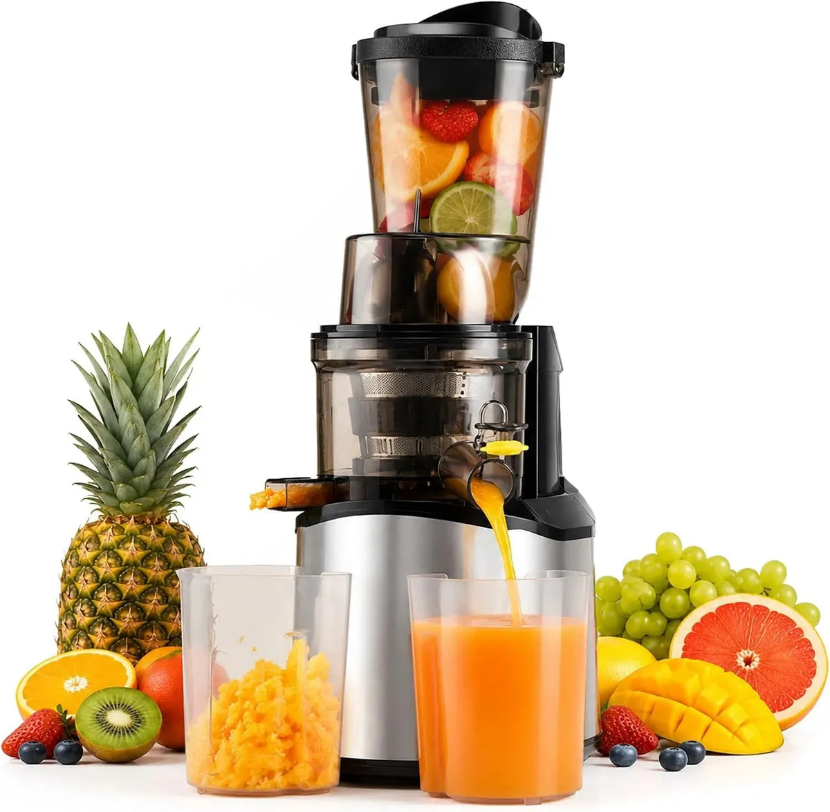 Entsafter, gewerblich, Saftpresse, Saft- und Zitruspresse, professioneller Slow Juicer für Obst und Gemüse