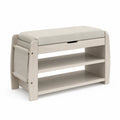 Schuhbank aus Holz mit Polstersitz Beige 80x30x45cm