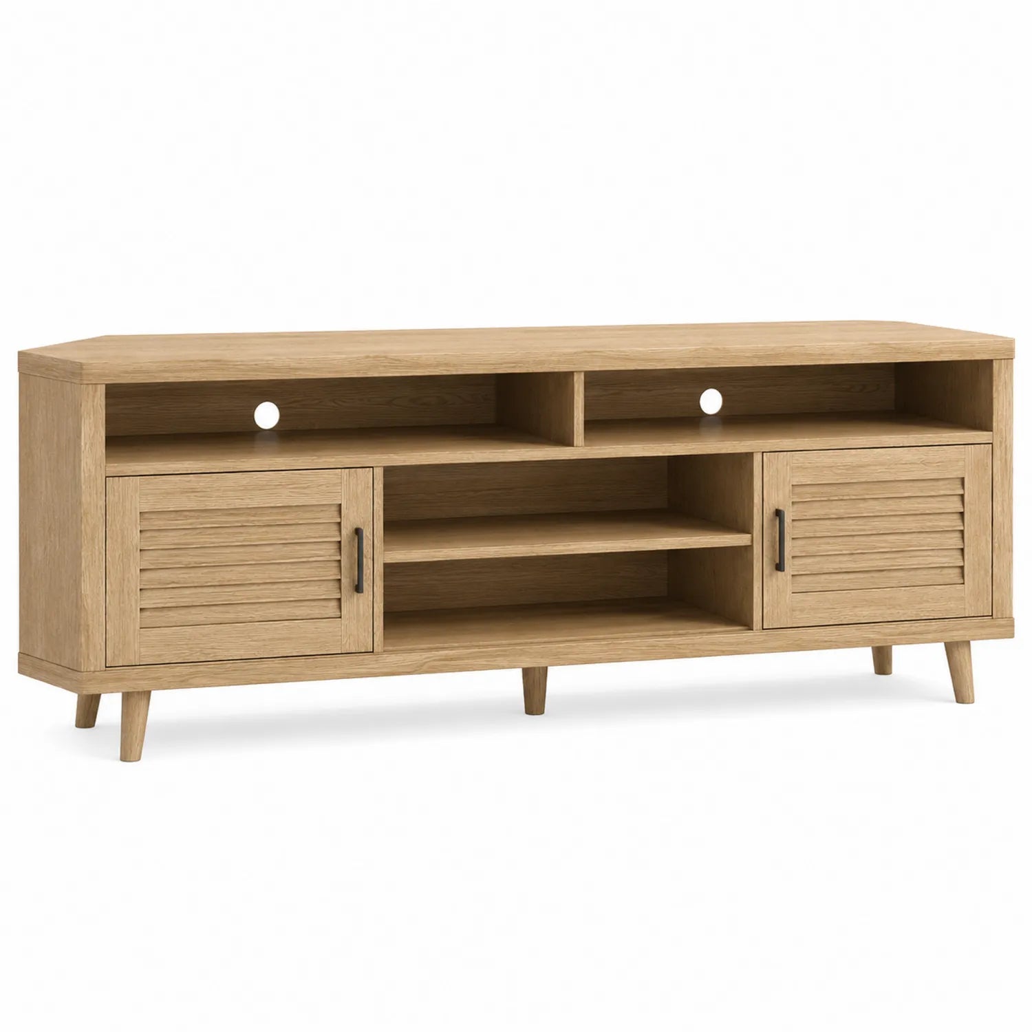 TV-M?bel aus Eichenholz mit T¨¹ren und Regalen 150 cm