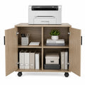 Holzwerkstoff Schrank mit Rollen in Eiche 80x40x70cm