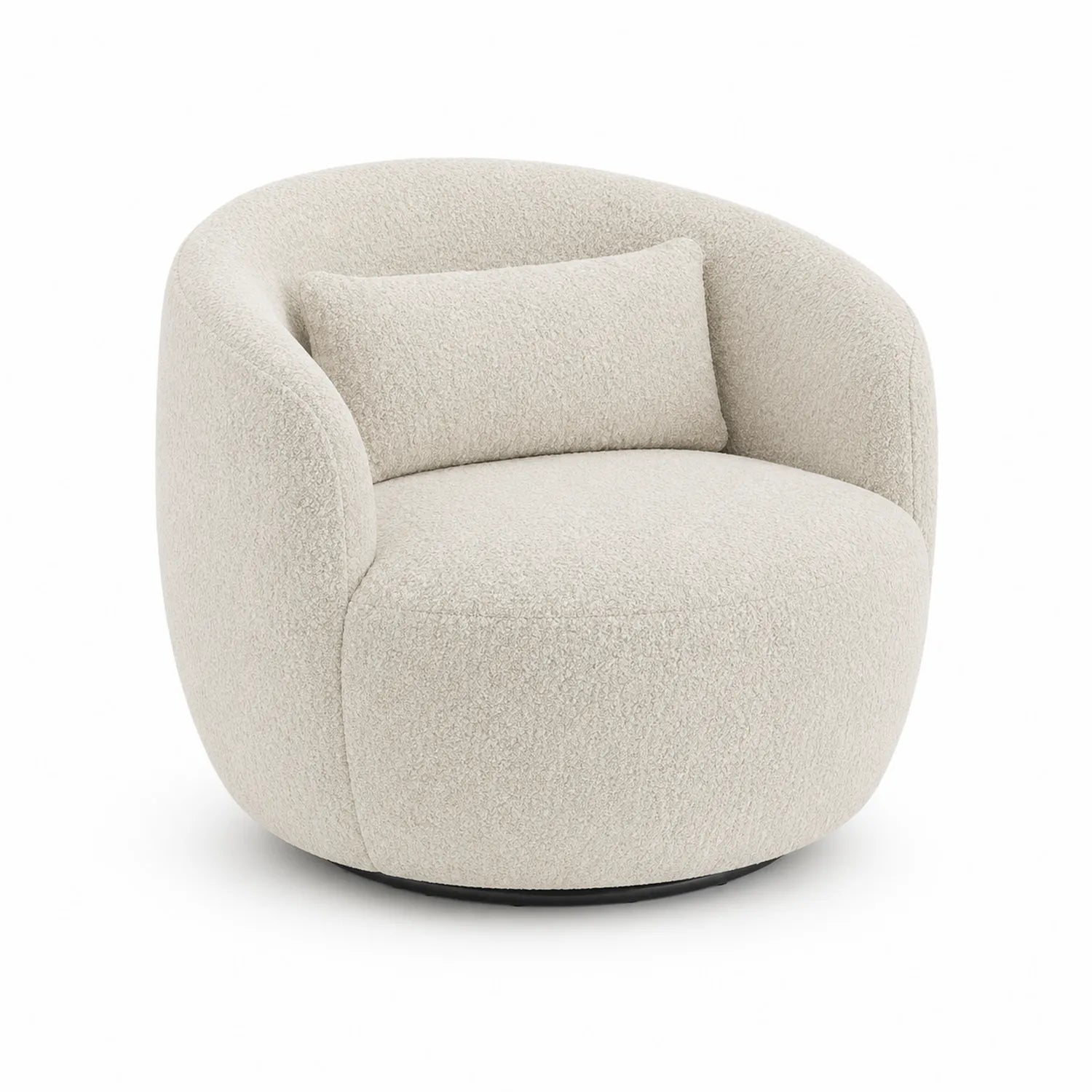 Runder Drehstuhl Boucl¨¦ Creme
