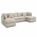 Modulares Ecksofa aus Polyestergewebe Beige