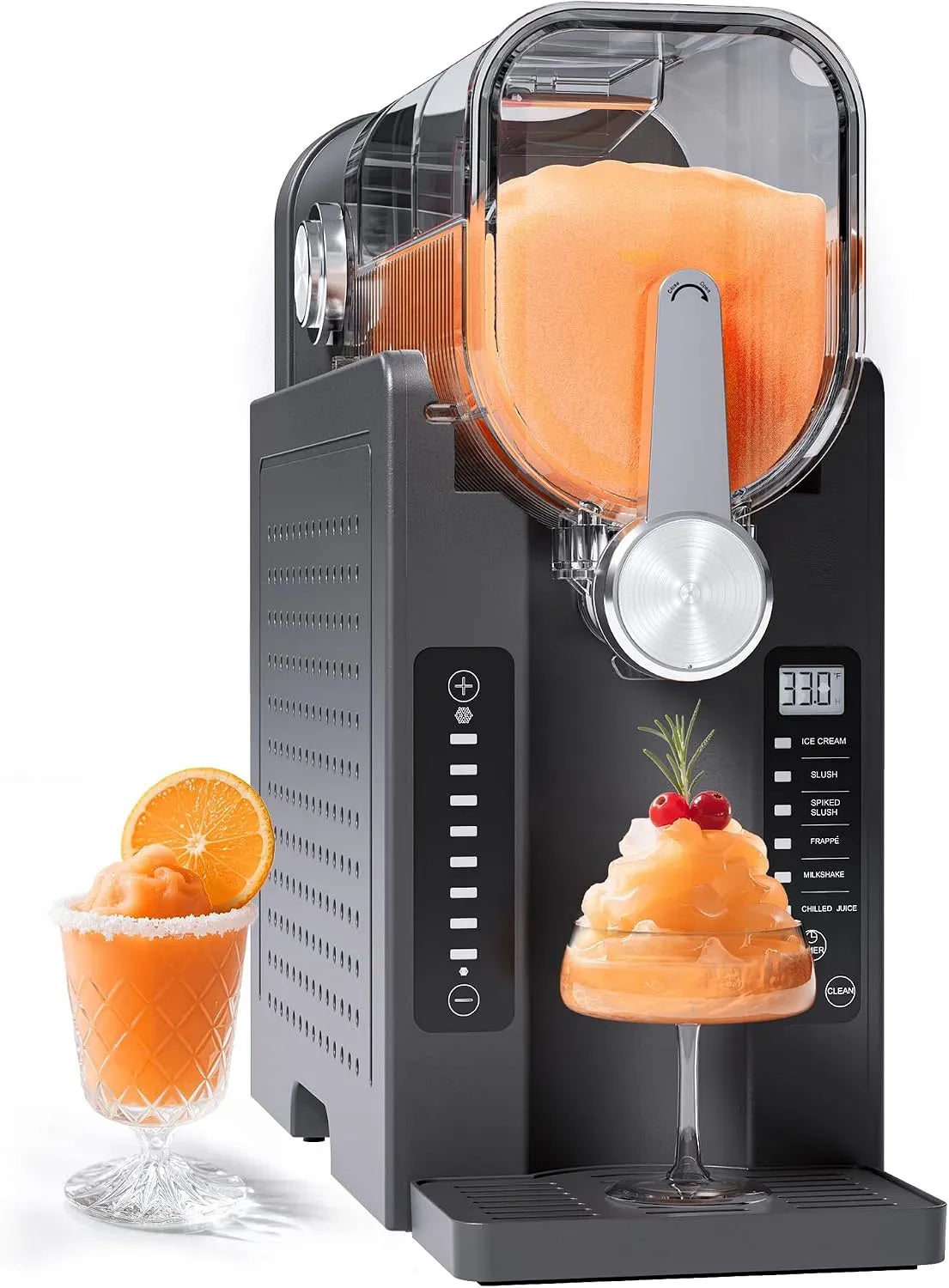 AD03 Slush Maschine, Slush-Eisbereiter, 2 L, Grau, für Zuhause, INITIO