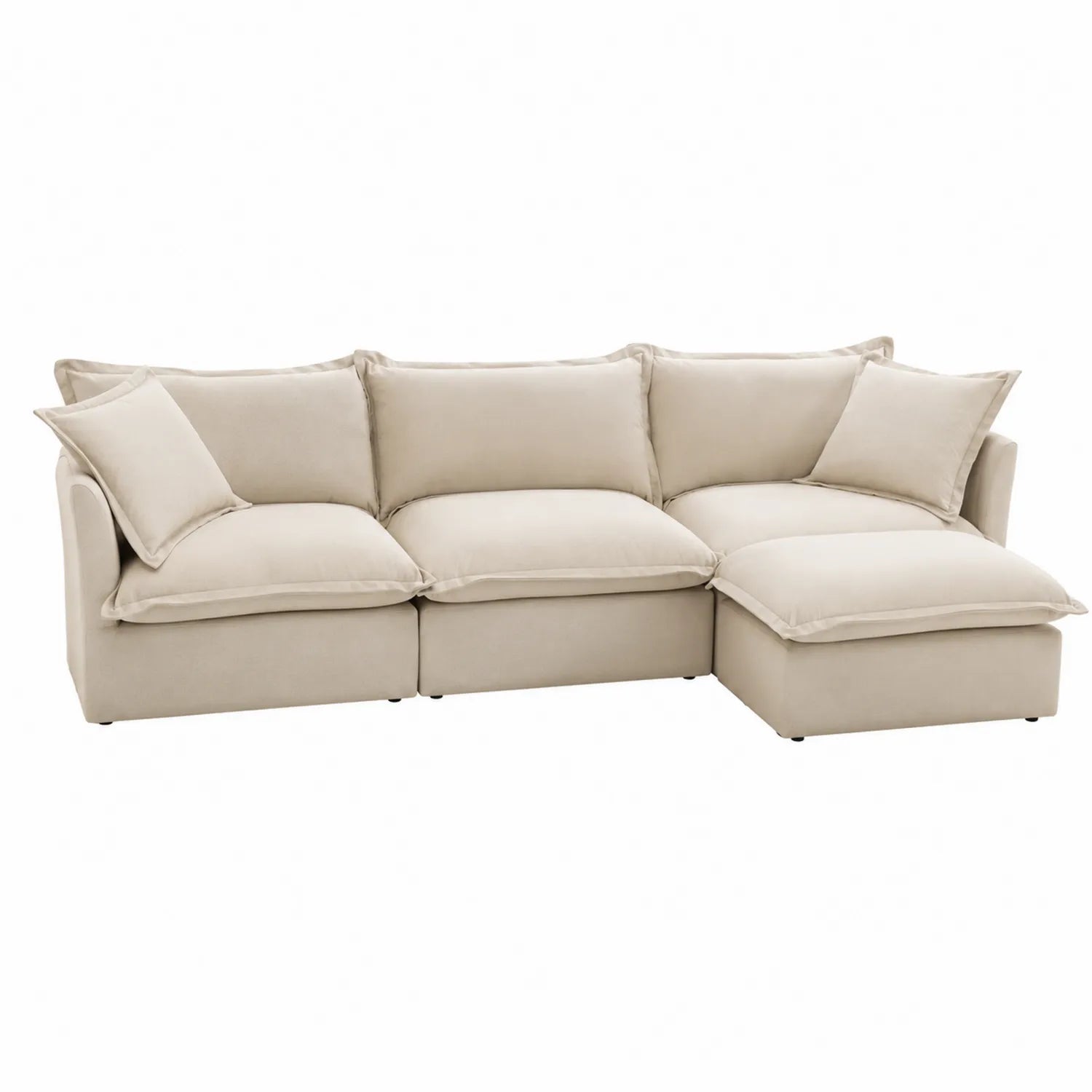 Ecksofa Stoff Beige