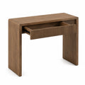 Konsolentisch aus Eichenholz mit Schublade Braun 100x35x76 cm
