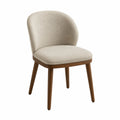 Esszimmerstuhl Stoff Beige mit Massivholzbeinen