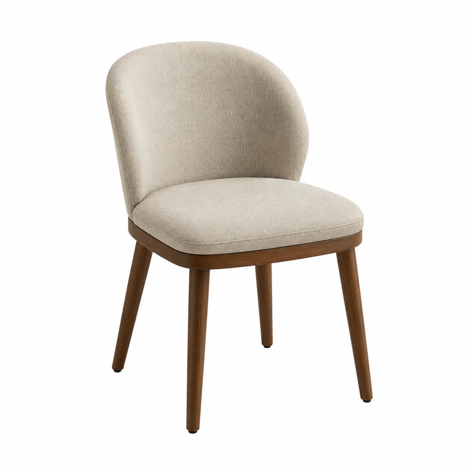 Esszimmerstuhl Stoff Beige mit Massivholzbeinen