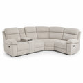 Ecksofa mit Liegefunktion aus Cordstoff Beige