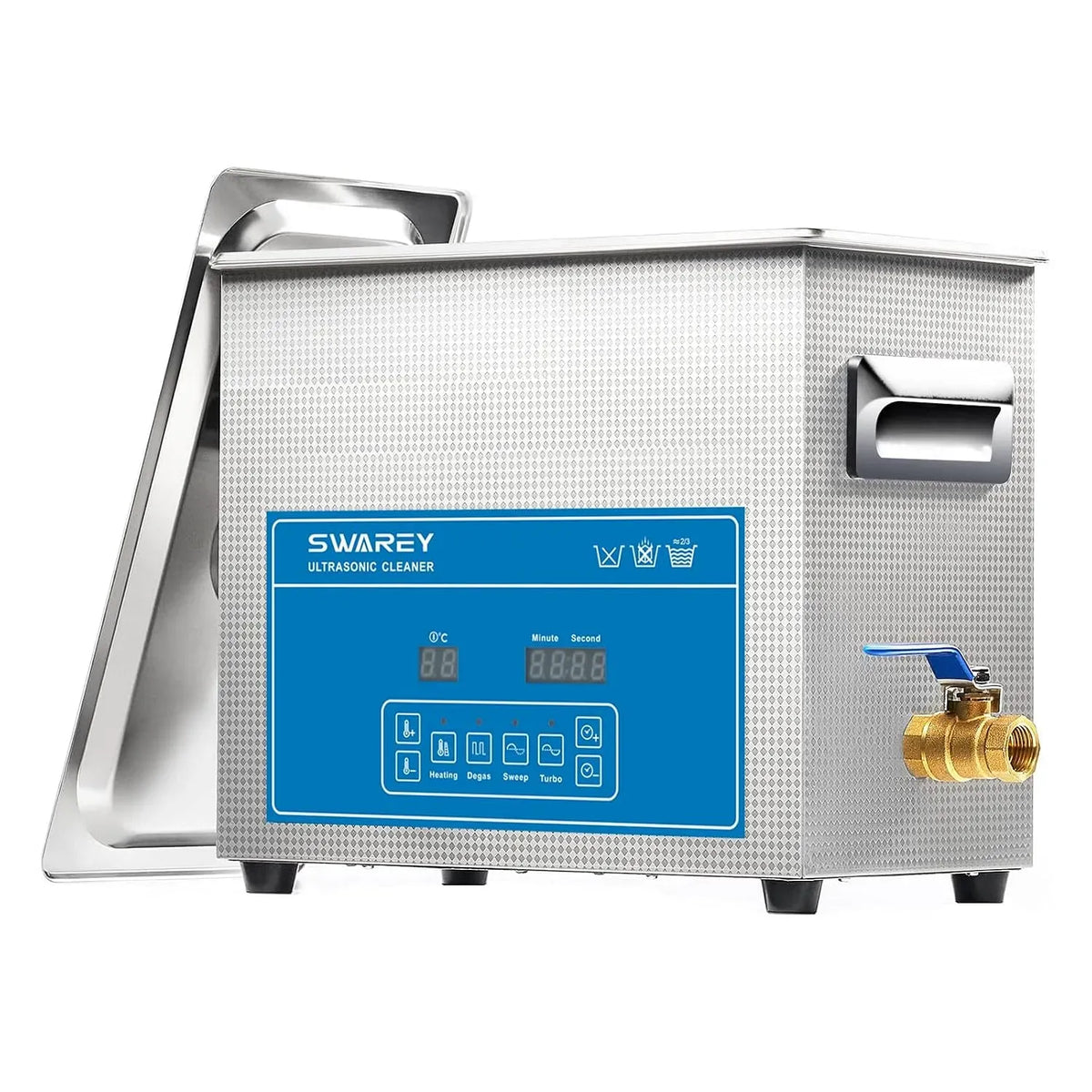 40KHz Ultraschallreiniger, Heizung, Ultraschallreinigungsgerät, 6.5 L, Timer, gewerblich, Wärmefunktion