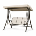 Metall- und Polyester-Gartenschaukel Beige 3-Sitzer