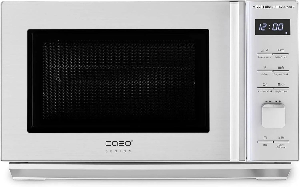 Caso MG 20 Mikrowelle, Grill, Mikrowellenofen, Silber, Grillen auf 2 Ebenen möglich, integrierter LED-Lichtleiste