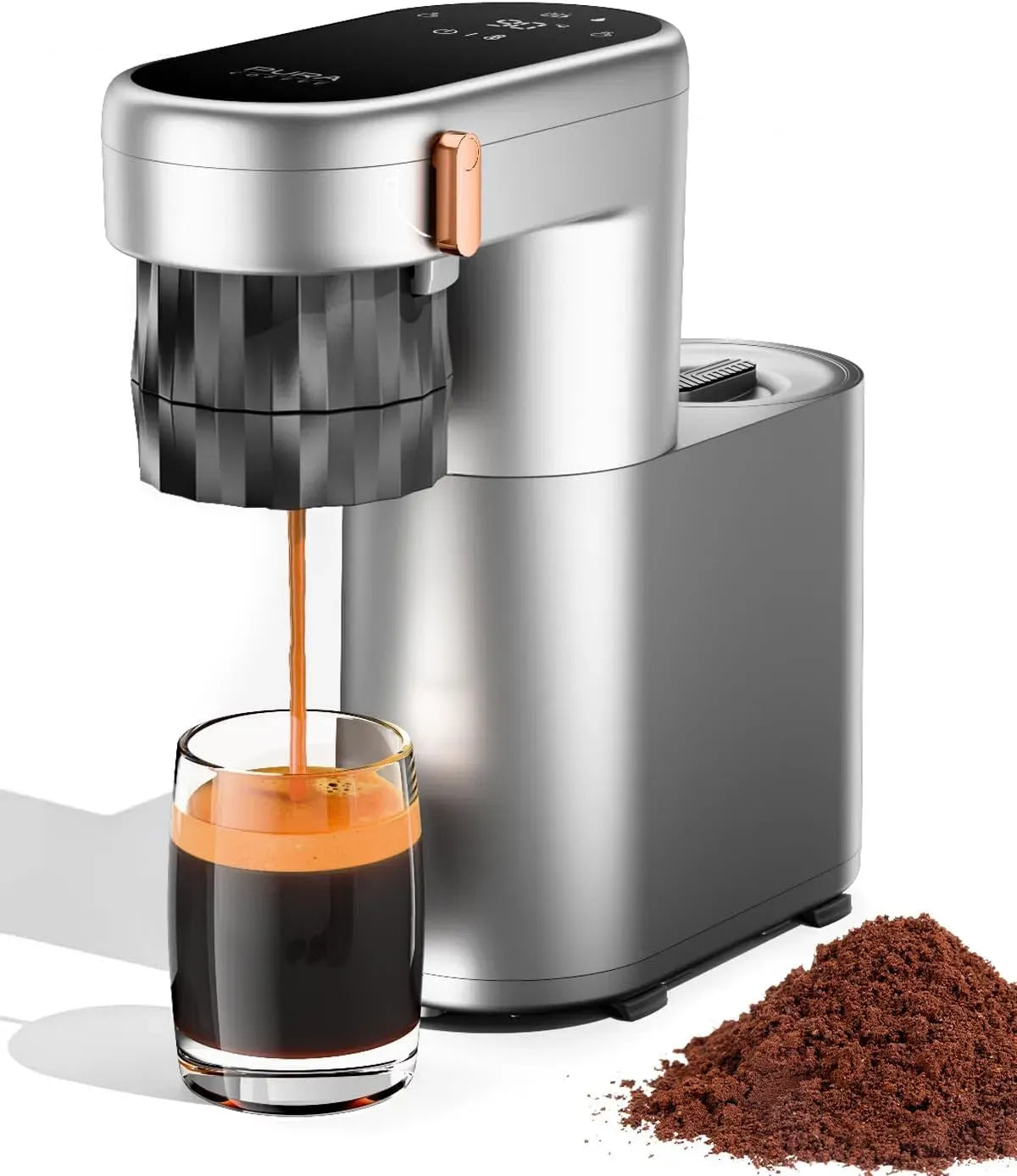 Espressomaschine, 85 bis 95 °C, tragbar, Touch-Bedienung, Camping, 2 Temperaturzonen