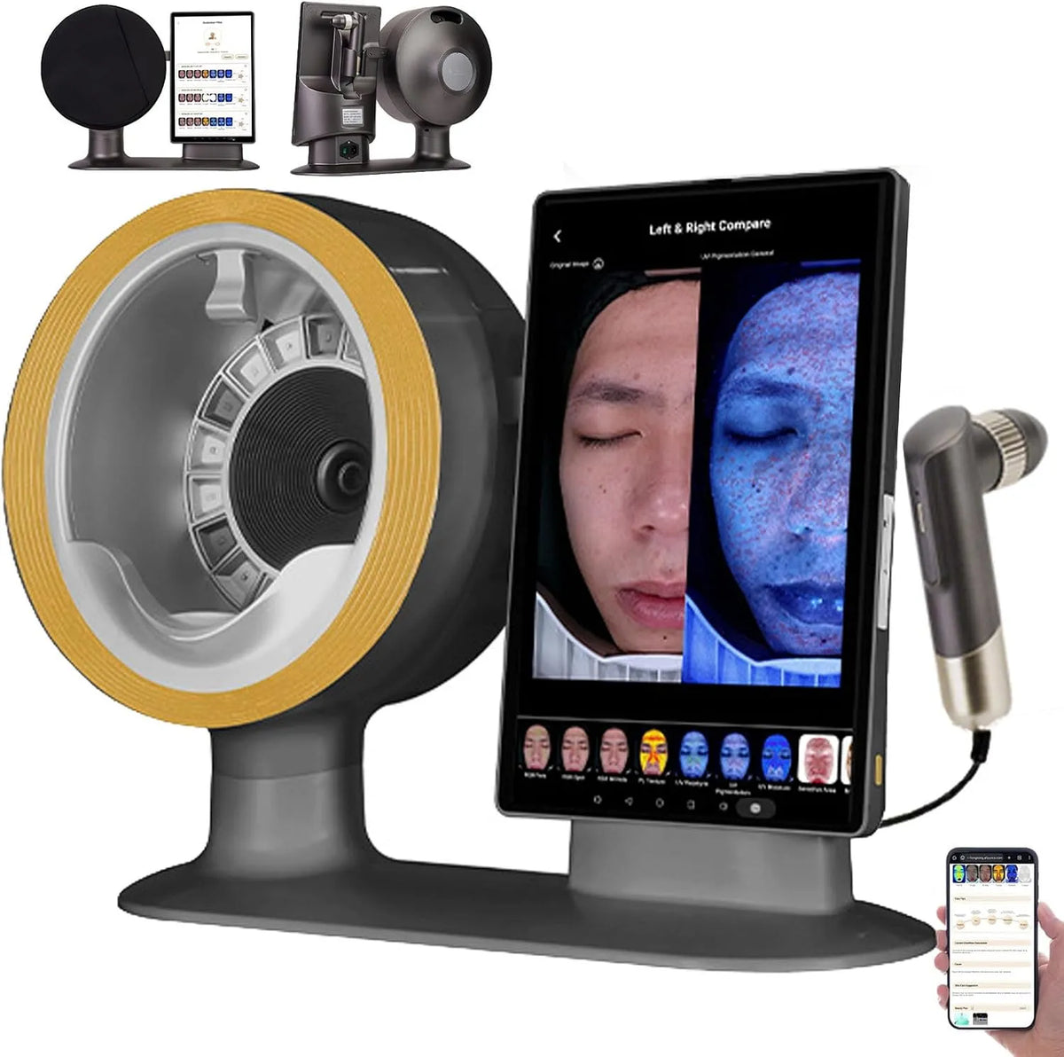 2-in-1-Hautanalyse 50-fache KI-Hautanalysegerät, 15,6 Zoll