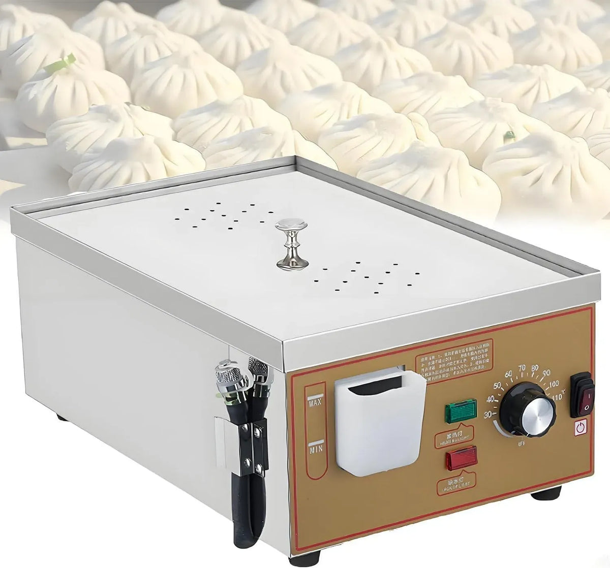 2holes-220V Wasserzufuhr, Dampfgarer, 6 L, 30 bis 110 °C, 220 V, 2 Temperaturzonen, für Brötchen
