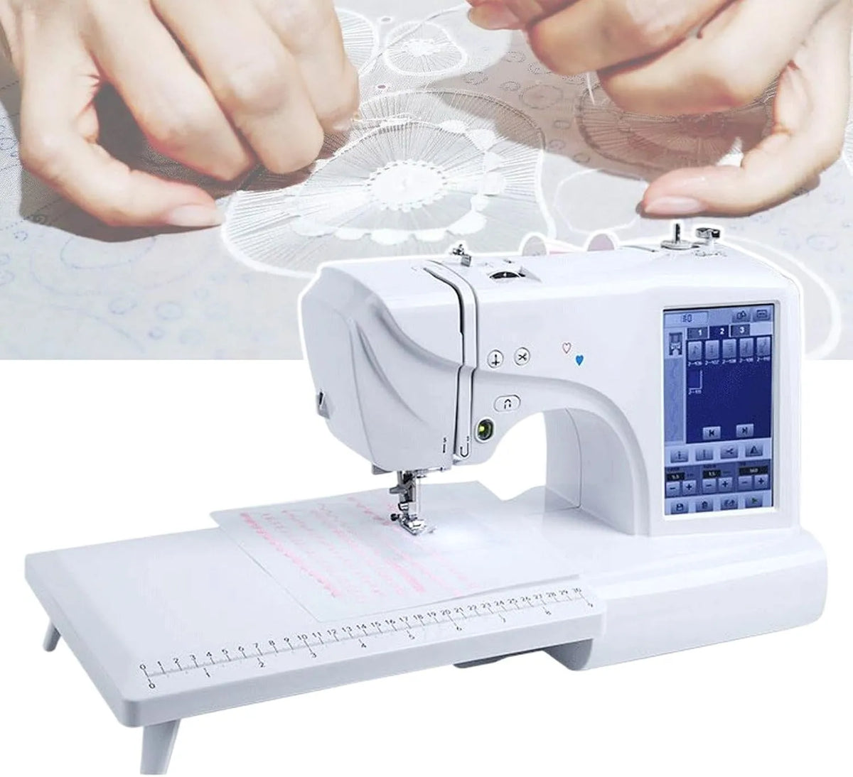 7-Zoll-Touchscreen NäHstickmaschine, Stickautomat, Touch-Bedienung, für Zu Hause