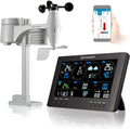 7-in-1 Wetterstation, Aussensensor, Profi-Sensor, Funkwetterstation, WLAN, 2 Temperaturzonen, Schwarz, für Wind