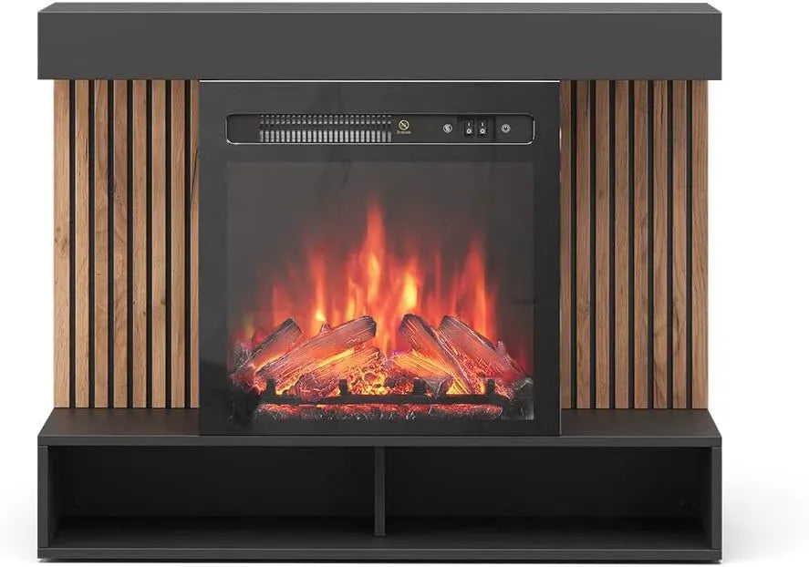Elektrokamin, elektrischer Kamin, 100 cm, Schwarz