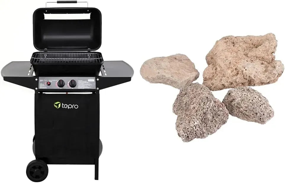 508C Gasgrill, Grill mit Gasbetrieb, 50 x 31 cm, 5,4 kW, Camping, Schwarz, tepro