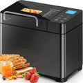 Brotbackautomat, 710 W, 17 Programme, Brotbackmaschine, Touch-Bedienung, Edelstahl, Edelstahl Brotbackmaten 1kg, Keramikform, Touchscreen
