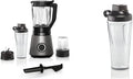 Bosch Serie 4 MMB6177S Standmixer, 1,5 L, 1200 W, Edelstahl, Silber, silber & ToGo-Flasche MMZBT01B, Edelstahl-Klingen Made in Germany, 30,000 U/min